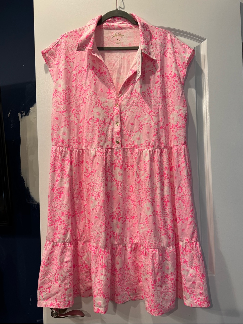 NWT! Lilly Pulitzer Arley Floral Print Sleeveless Shirtdress in XL - Picture 1 of 11